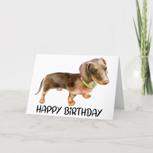 Cute Bday Puppy Dog Lover Dachshund Birthday Card