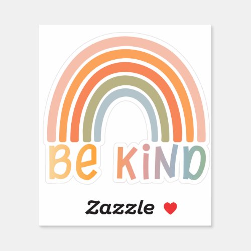 Cute Be Happy Be Kind Rainbow_Cut Vinyl Stickers
