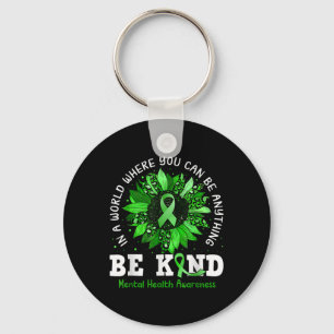 Cute Be Kind Sunflower Mental Health Awareness Keychain
