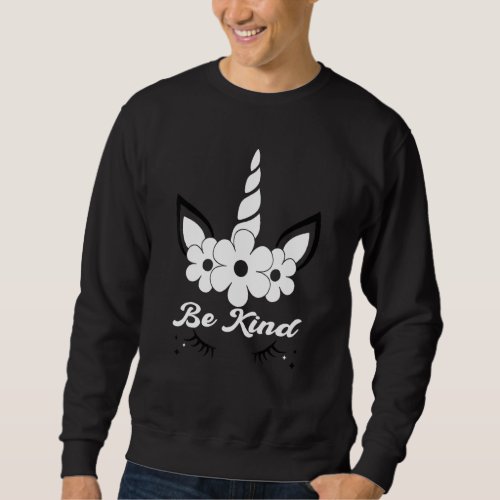 Cute Be Kind Unicorn Face Anti Bullying Unity Day  Sweatshirt