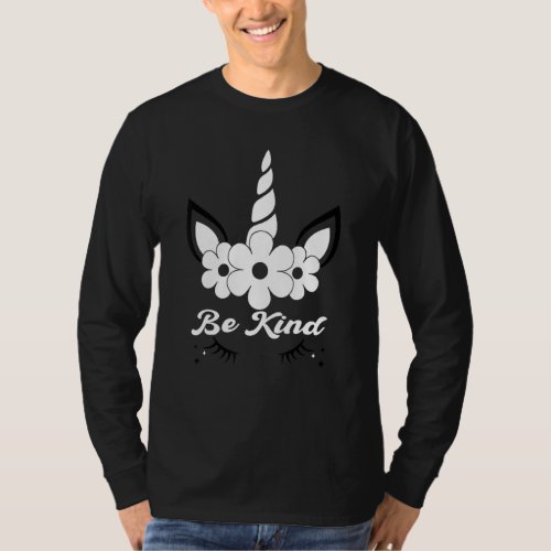 Cute Be Kind Unicorn Face Anti Bullying Unity Day  T_Shirt