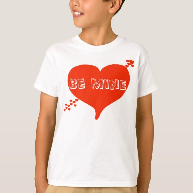 Cute Be Mine Red Hearts Valentine T-Shirt (Front)