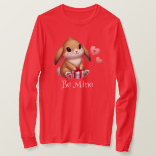Cute, Be Mine Valentine's Day bunny rabbit  T-Shirt