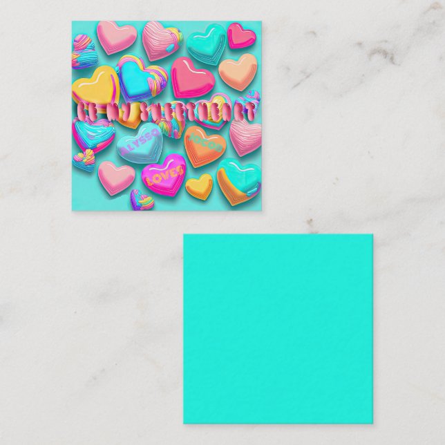 Cute "Be My Sweetheart" Candy Valentine's Day Note Card (Front/Back)