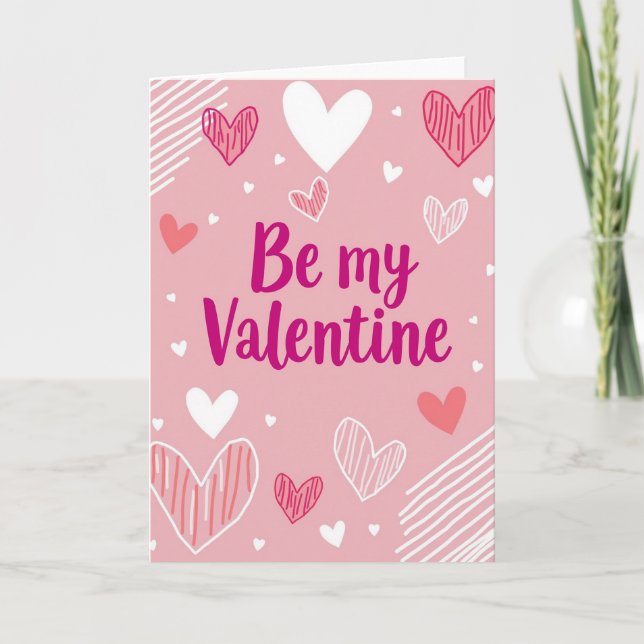 Cute Be My Valentine Card (Front)