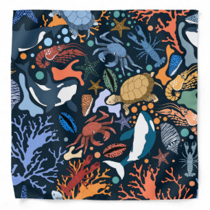 Cute beach animals pattern bandanas