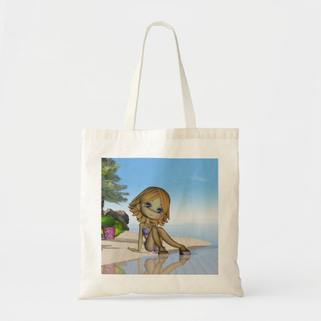cute beach bag, moonies cutie pie collection tote bag (Front)