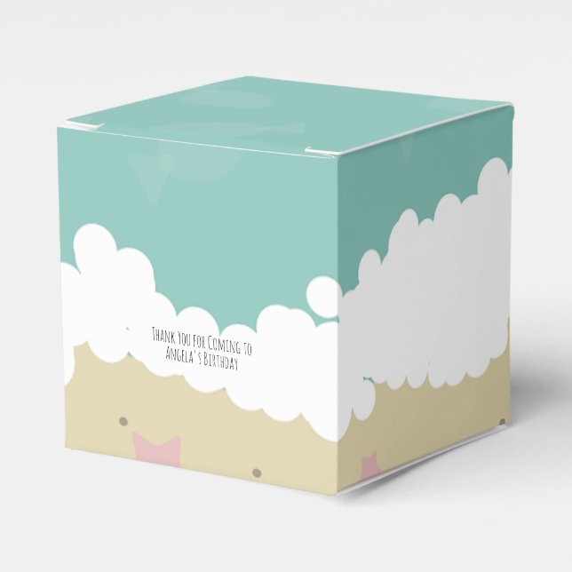 Cute Beach Birthday Sand Fish Waves Favor Box (Front Side)