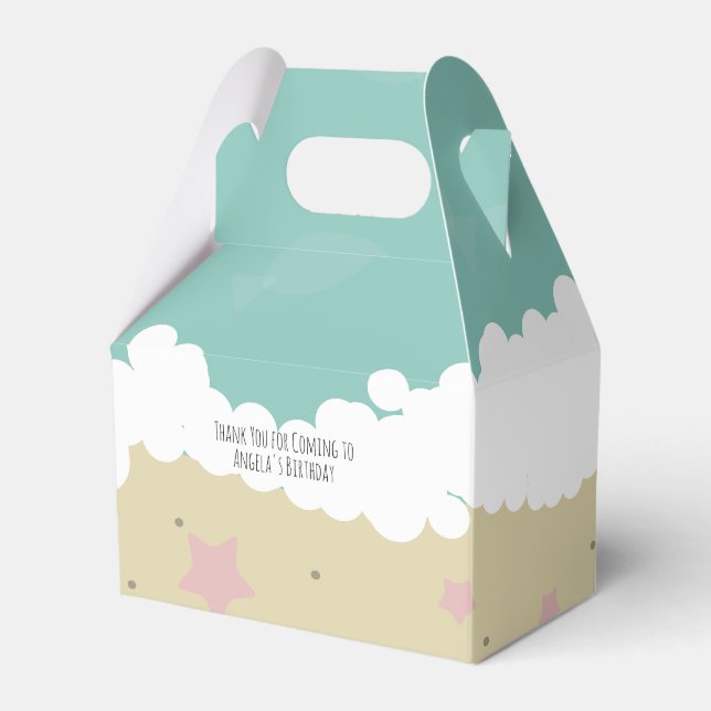 Cute Beach Birthday Sand Waves Favor Box (Front Side)