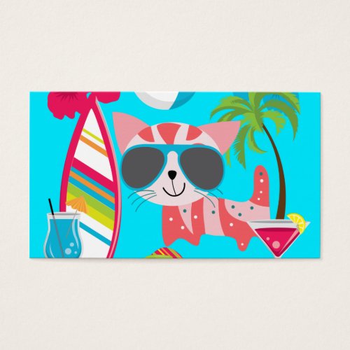 Cute Beach Bum Kitty Cat Sunglasses Beach Ball