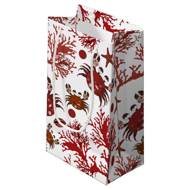 Cute beach crab pattern party bag (Front Angled)