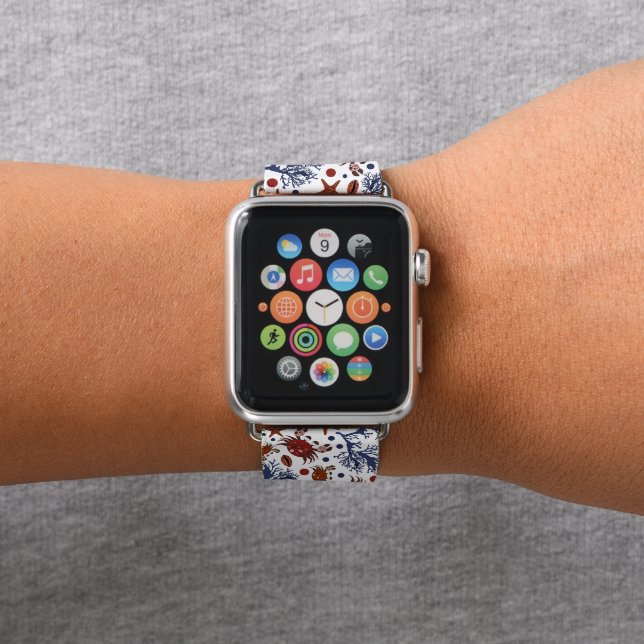 Cute Beach crabs pattern apple watch band (In Situ)