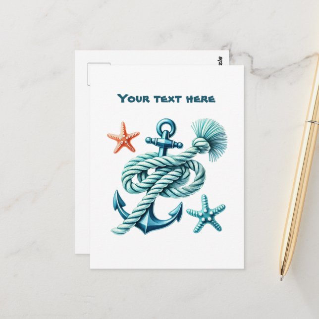 Cute beach customizable Nautical mix  Postcard (Front/Back In Situ)