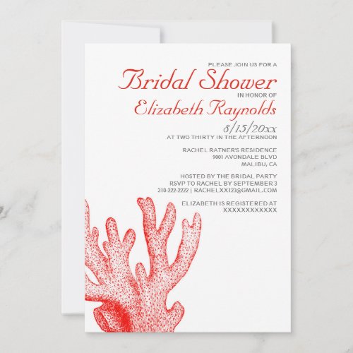 Cute Beach Destination Bridal Shower Invitations