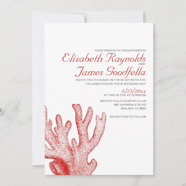Cute Beach Destination Wedding Invitations (Front)