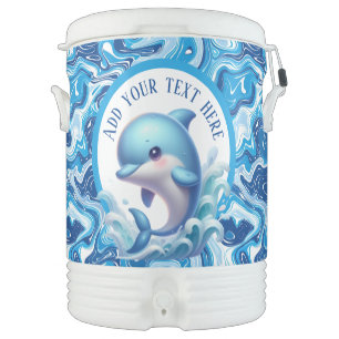 Cute Beach Dolphin customizable Beverage Cooler