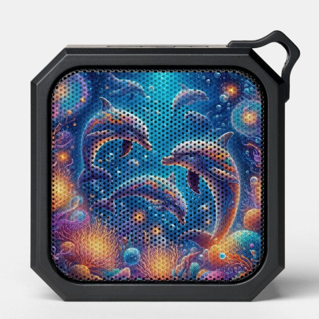 Cute beach dolphin lovers bluetooth speaker (Front)