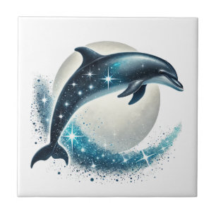 Cute beach dolphin lovers ceramic tile