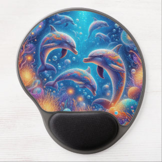 Cute beach dolphin lovers gel mouse pad