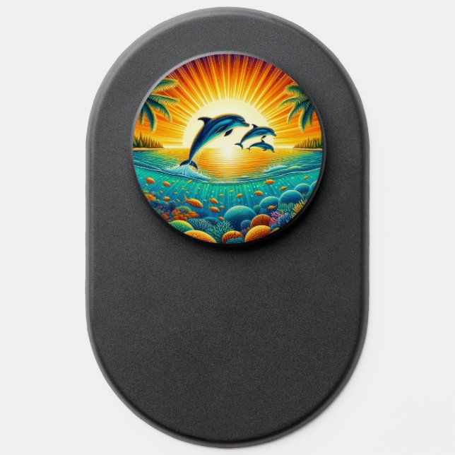 Cute beach dolphin lovers  PopSocket (Popsocket)