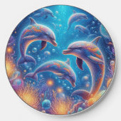 Cute beach dolphin lovers wireless charger (Front)