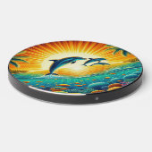 Cute beach dolphin lovers wireless charger (Front 2)