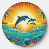 Cute beach dolphin lovers wireless charger (Front)