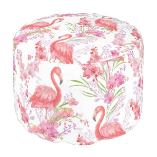 Cute beach flamingo pattern pouf