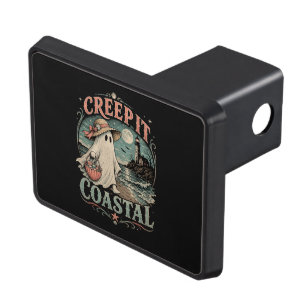 Cute Beach Ghost Spooky Coastal Halloween Hitch Cover