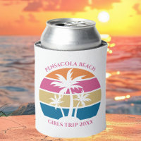 Cute Beach Girls Trip Palm Trees Custom Pink