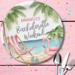 Cute Beach Girls Weekend Bachelorette Party Paper Plates<br><div class="desc">Cute Beach Girls Weekend Bachelorette Party Paper Plates. A cute little beach themed plate for your bachelorette adventures. A cool watercolor beach theme with shades of pink and teal, setting the vibe for a beach escape with the bride and her besties. From trips to Florida, California, or even something more...</div>