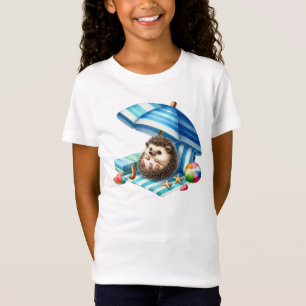 Cute beach hedgehog lovers girls T-Shirt