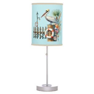 Cute beach house pelican table lamp