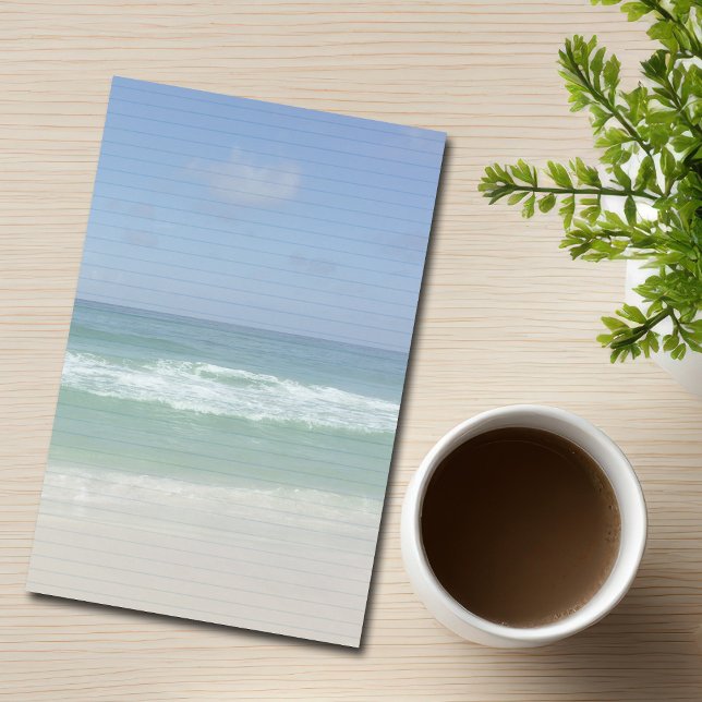 Cute Beach House Photography Blue Lined Stationery (Creator Uploaded)
