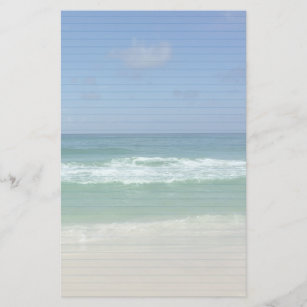 Cute Beach House Photography Blue Lined Stationery
