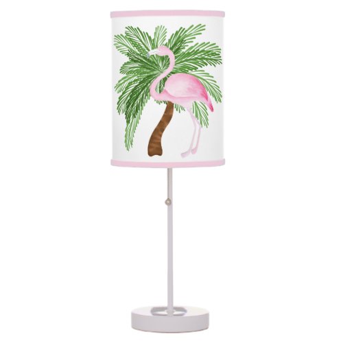 Cute beach house pink flaming decor table lamp