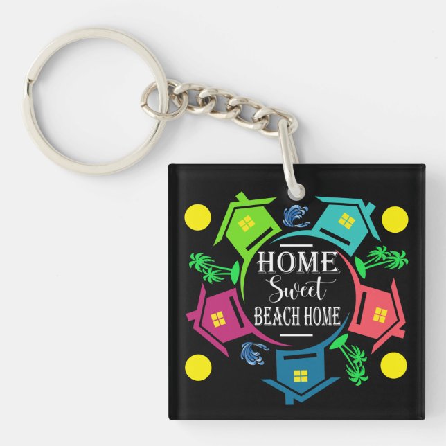 CUTE BEACH HOUSE See Both Sides Keychain (Front)