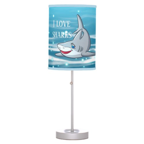cute beach house shark lovers table lamp