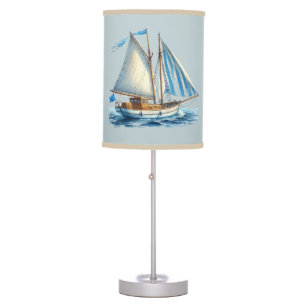 Cute beach life sail boat table lamp