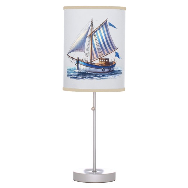 Cute beach life sail boat table lamp (Front)