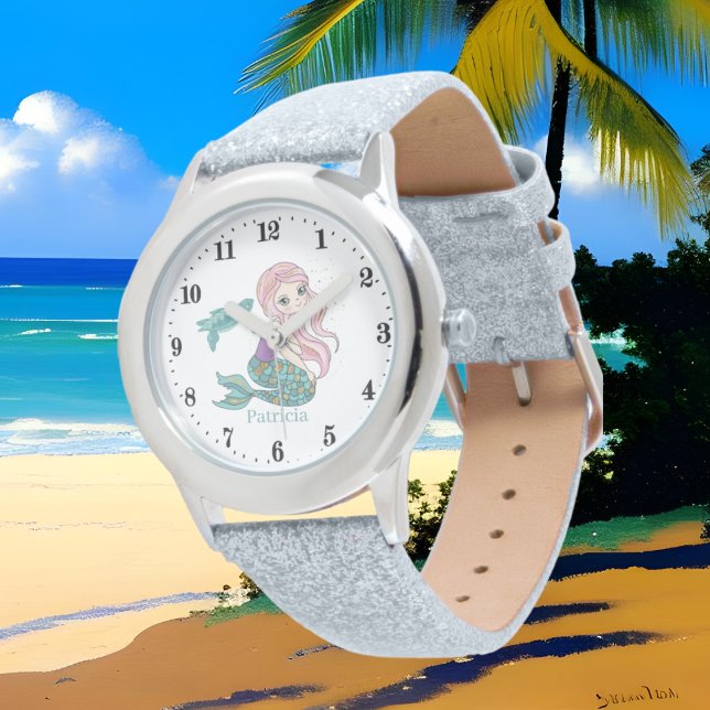 cute beach mermaid fantasy add name watch (Creator Uploaded)