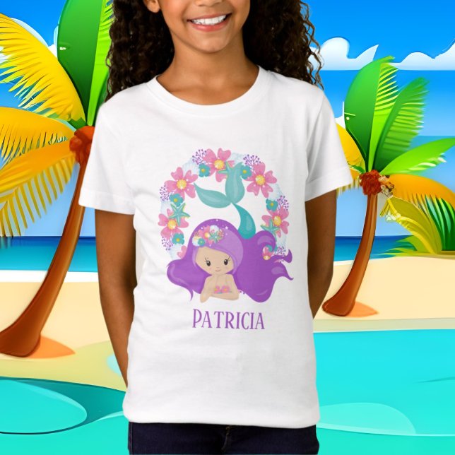 cute beach mermaid girls add name T-Shirt (Creator Uploaded)