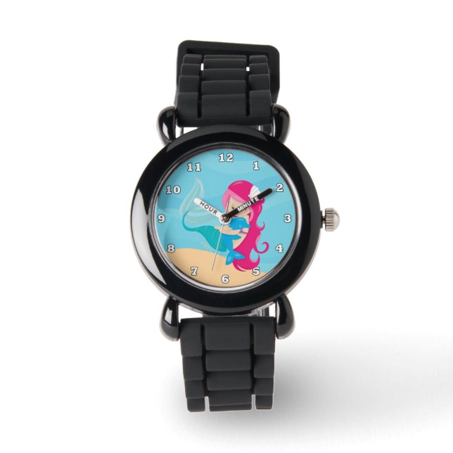 Cute beach mermaid girls watch (Front)