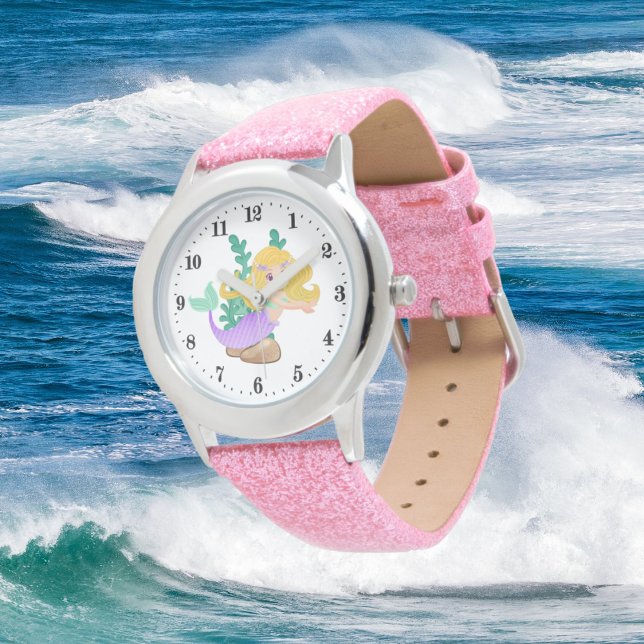cute beach mermaid lovers add name girl kids watch (Creator Uploaded)