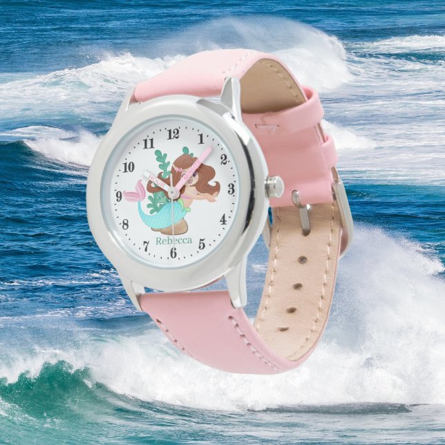 cute beach mermaid lovers add name girl kids watch (Creator Uploaded)