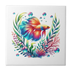 Cute beach ocean fish  ceramic tile
