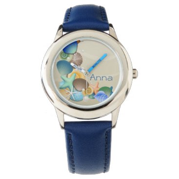 cute beach ocean seashells personalized design watch