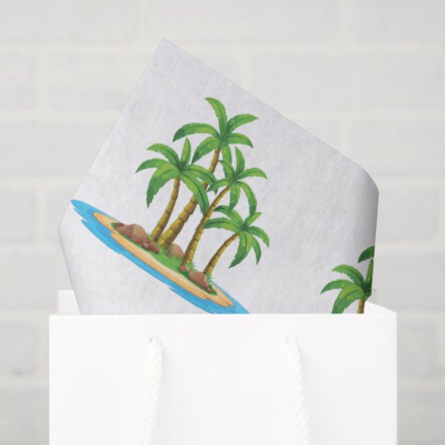 Cute beach palm tree pattern party tissue paper (Gift Bag)