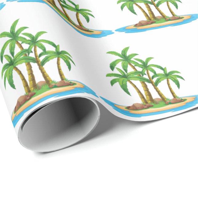 Cute beach palm tree pattern party wrapping paper (Roll Corner)