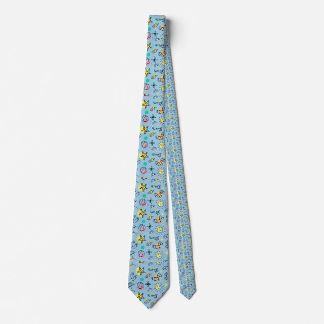 Cute beach pattern neck tie (Front)
